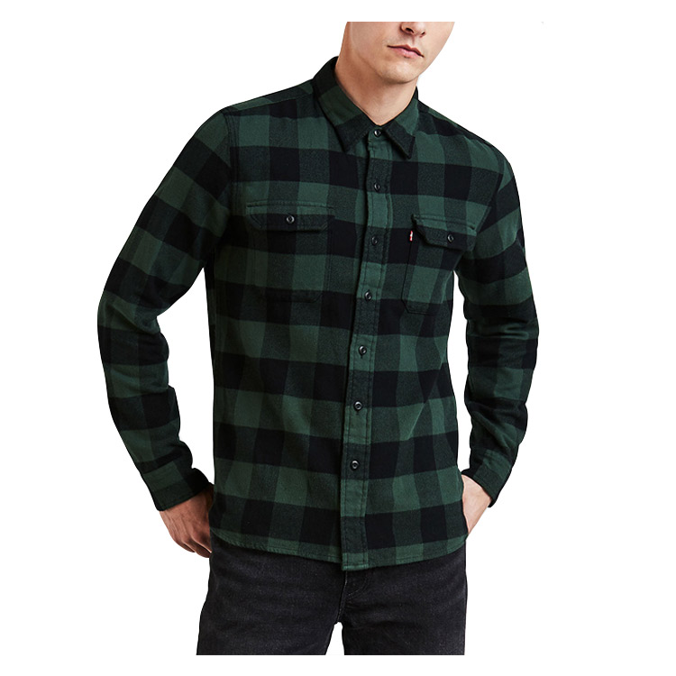 levis green check shirt