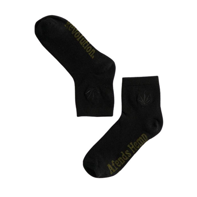 Happy Hemp Womens Socks - Black/Black