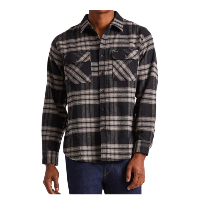 Brixton Bowery L/S  Flannel - Black/Charcoal