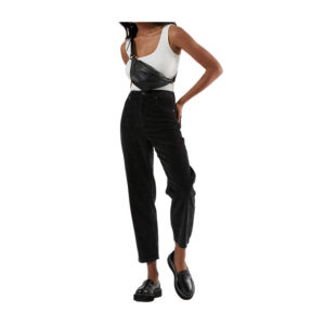 Shelby - Corduroy High Waist Wide Leg Pant - Black