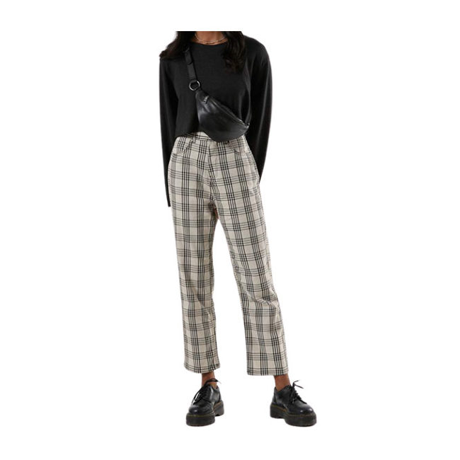 Shelby Starfield - Check High Waist / Wide Leg Pant - Bone Black