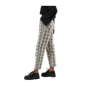 Shelby Starfield - Check High Waist / Wide Leg Pant - Bone Black