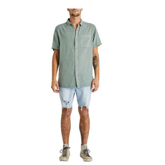 Men At Work Herringbone Shirt - Moss