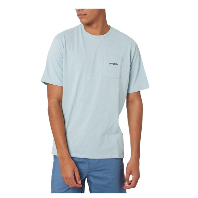 Patagonia Men's Line Logo Ridge Pocket Responsibili-Tee - Big Sky Blue