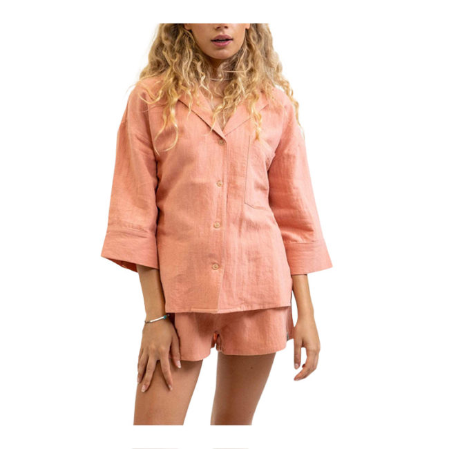 Linen Lounge Top - Melon