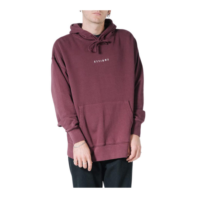 Minimal Thrills Slouch Pull on Hood - Blood Red