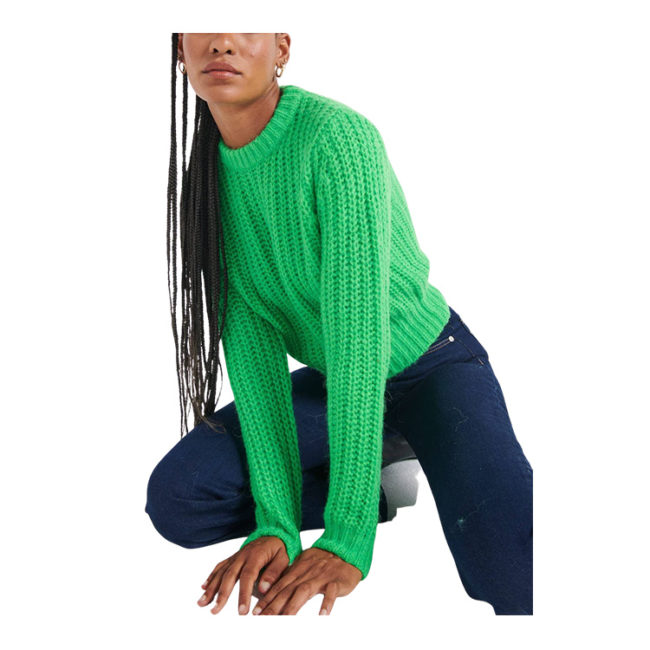 Fluffy Sailor Sweater - Lime Cordial