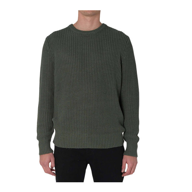 Rollas Hemp Blend Crew Knit - Green