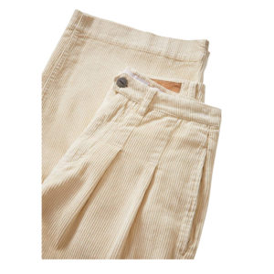 Afends Darcy Hemp Corduroy Pleated Wide Leg Pant - Cream
