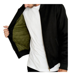 Wool Bomber Jacket - Black