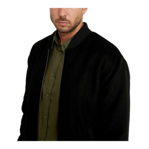 Wool Bomber Jacket - Black