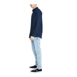 Men At Work Check Cord Shirt - Blue Check