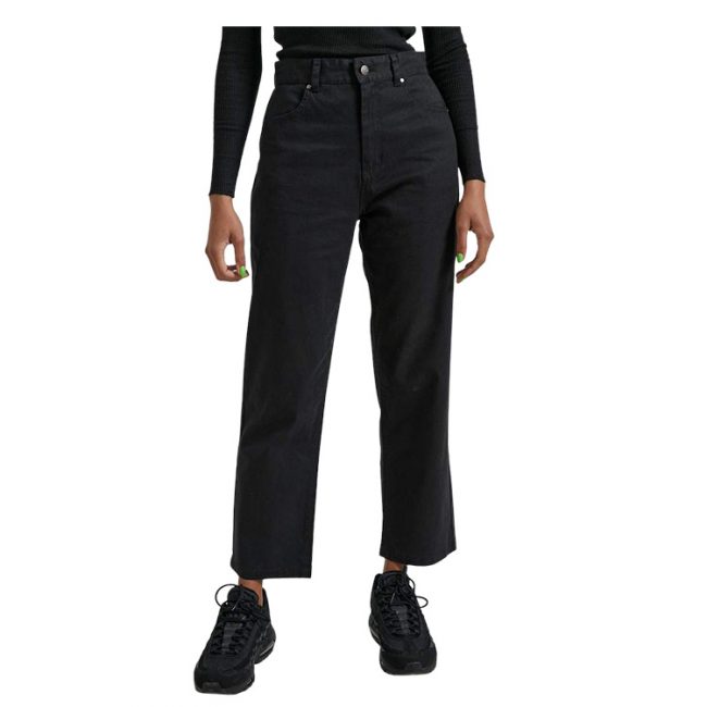 Shelby Hemp Twill High Waist Wide Leg Pant - Black