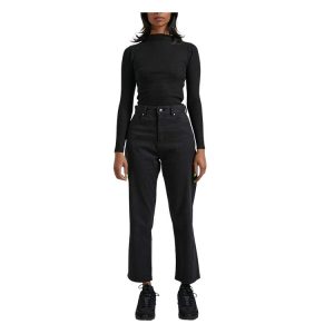 Shelby Hemp Twill High Waist Wide Leg Pant - Black