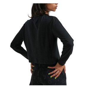 Afends Skylar Hemp Cropped Long Sleeve Tee - Black