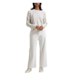 Skylar Hemp Cropped Long Sleeve Tee - Off White