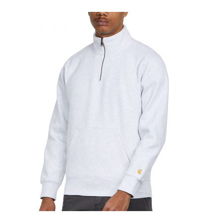 Carhartt Chase Neck Zip Sweat - Ash Heather / Gold