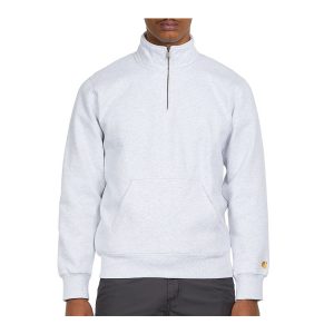 Carhartt Chase Neck Zip Sweat - Ash Heather / Gold