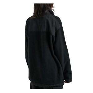 Streetlights Unisex Recycled Panel Zip Crew Neck - Black