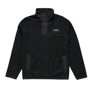 Streetlights Unisex Recycled Panel Zip Crew Neck - Black