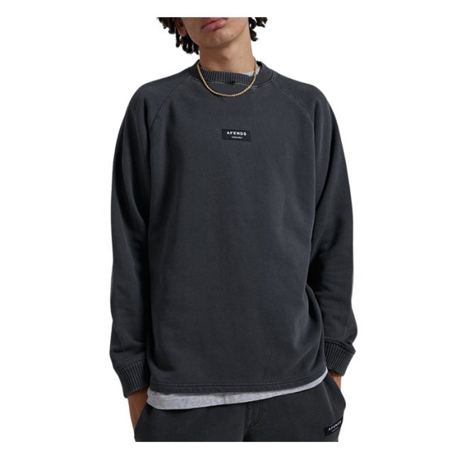 Society Unisex Raglan Crew Neck - Stone Black