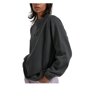 Society Unisex Raglan Crew Neck - Stone Black