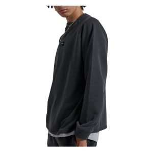 Society Unisex Raglan Crew Neck - Stone Black