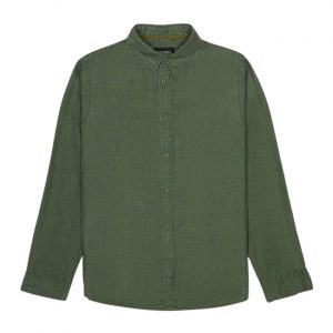Mr Simple Linen LS Shirt - Fatigue