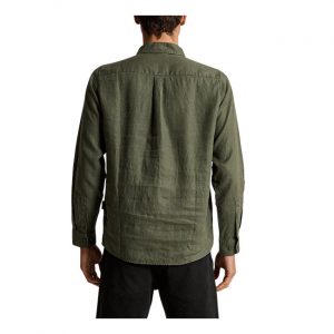 Mr Simple Linen LS Shirt - Fatigue