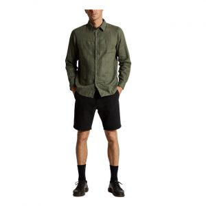 Mr Simple Linen LS Shirt - Fatigue