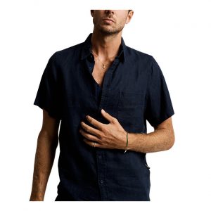 Mr Simple Linen SS Shirt - Navy