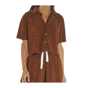 Panthera Terry Crop Shirt - Tobacco