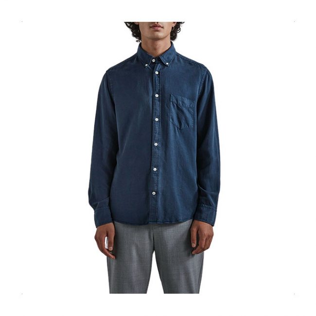 Manza Slim Shirt - Washed Navy