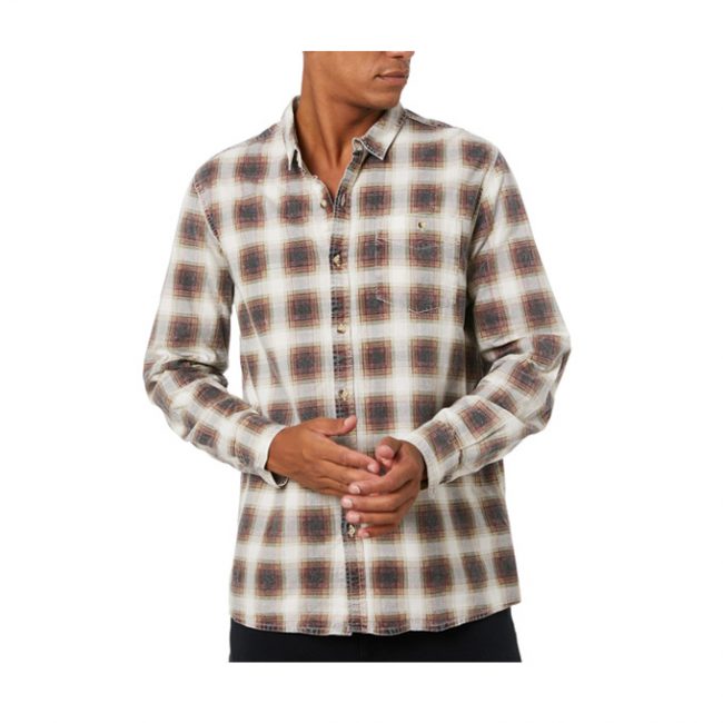 Rollas Men At Work Shadow Check Shirt - Brown