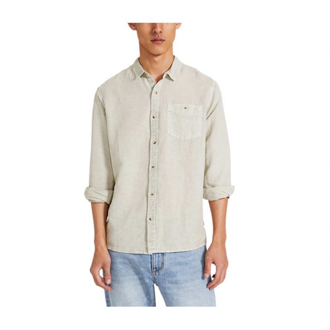 Rollas Men At Work LS Hemp Shirt - Stone