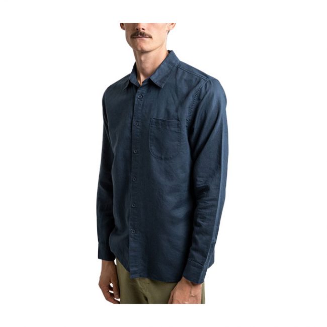 Rhythm Classic Linen LS Shirt - Worn Navy