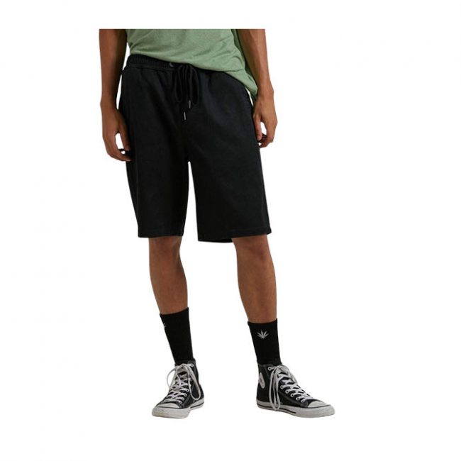 Afends Dendy Hemp Elastic Waist Short - Black