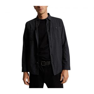 Mr Simple Soft Cotton LS Shirt - Black
