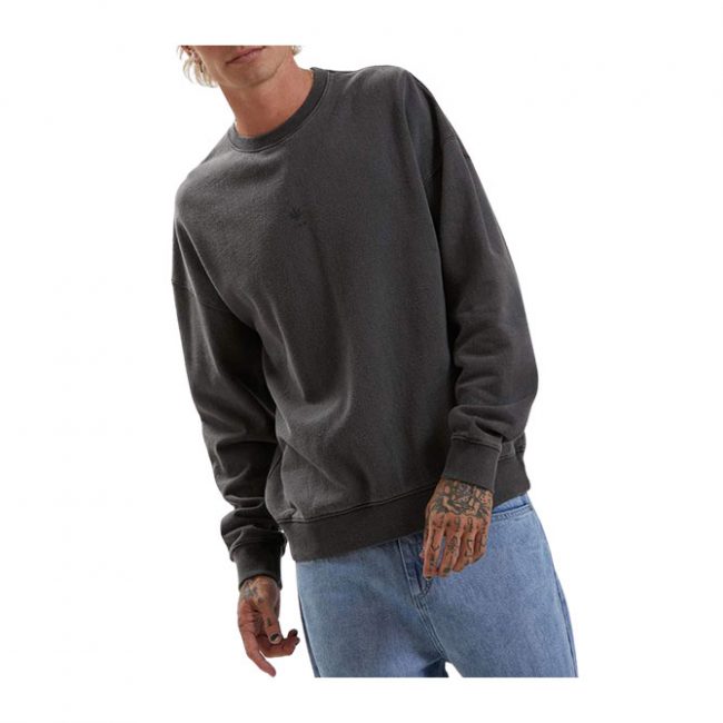 Cadet - Hemp Crew Neck Jumper - Stone Black