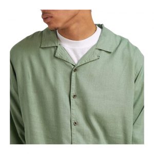 Critical - Hemp Cuban Long Sleeve Shirt - Moss