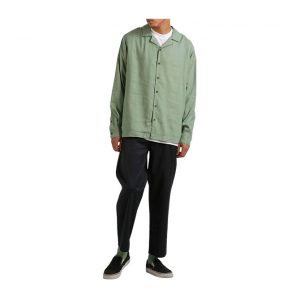 Critical - Hemp Cuban Long Sleeve Shirt - Moss