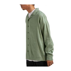 Critical - Hemp Cuban Long Sleeve Shirt - Moss