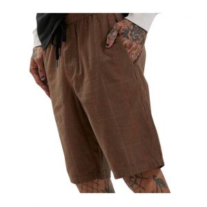 Dendy - Organic Check Elastic Waist Short - Camel