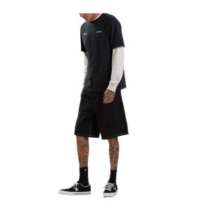 Lil C - Hemp Denim Baggy Shorts - Washed Black