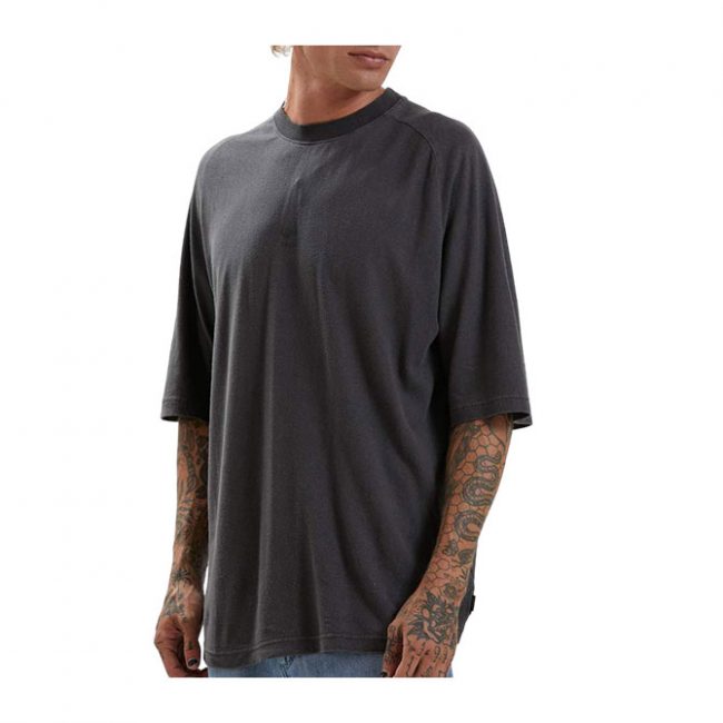 Cadet Hemp Raglan Tee - Stone Black