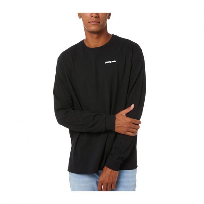 Patagonia Men's L/S P-6 Logo Responsibili-Tee - Black