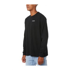 Patagonia Men's L/S P-6 Logo Responsibili-Tee - Black