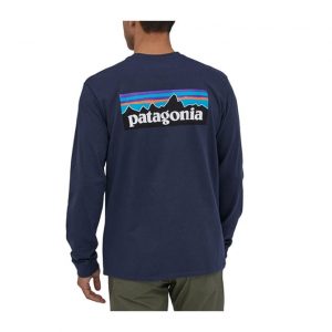 Patagonia Men's L/S P-6 Logo Responsibili-Tee - Classic Navy