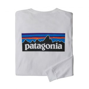 Patagonia Men's L/S P-6 Logo Responsibili-Tee - White