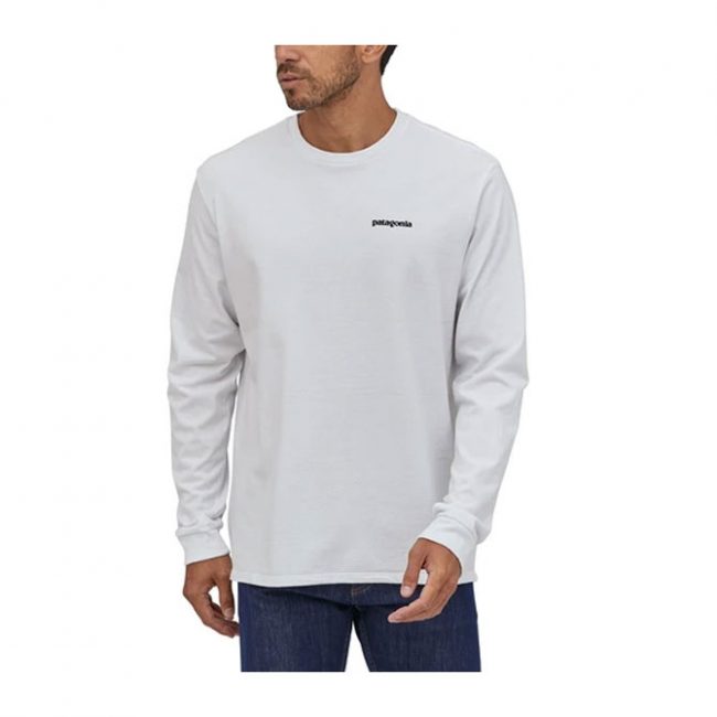 Patagonia Men's L/S P-6 Logo Responsibili-Tee - White